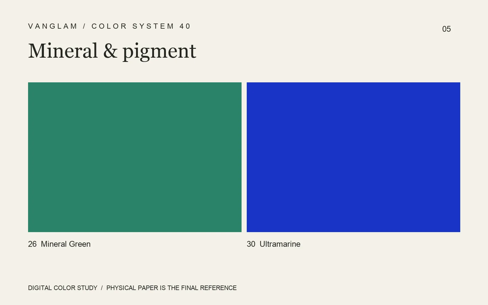 Mineral Green and Ultramarine: giving two colors different jobs