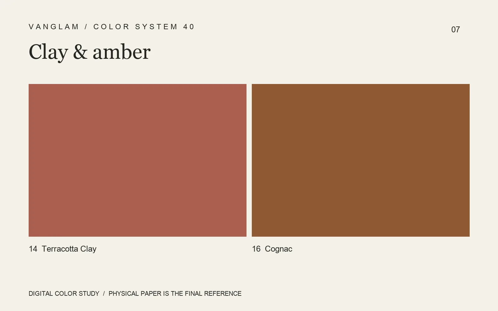 Terracotta Clay and Cognac: a restrained warm-color pairing