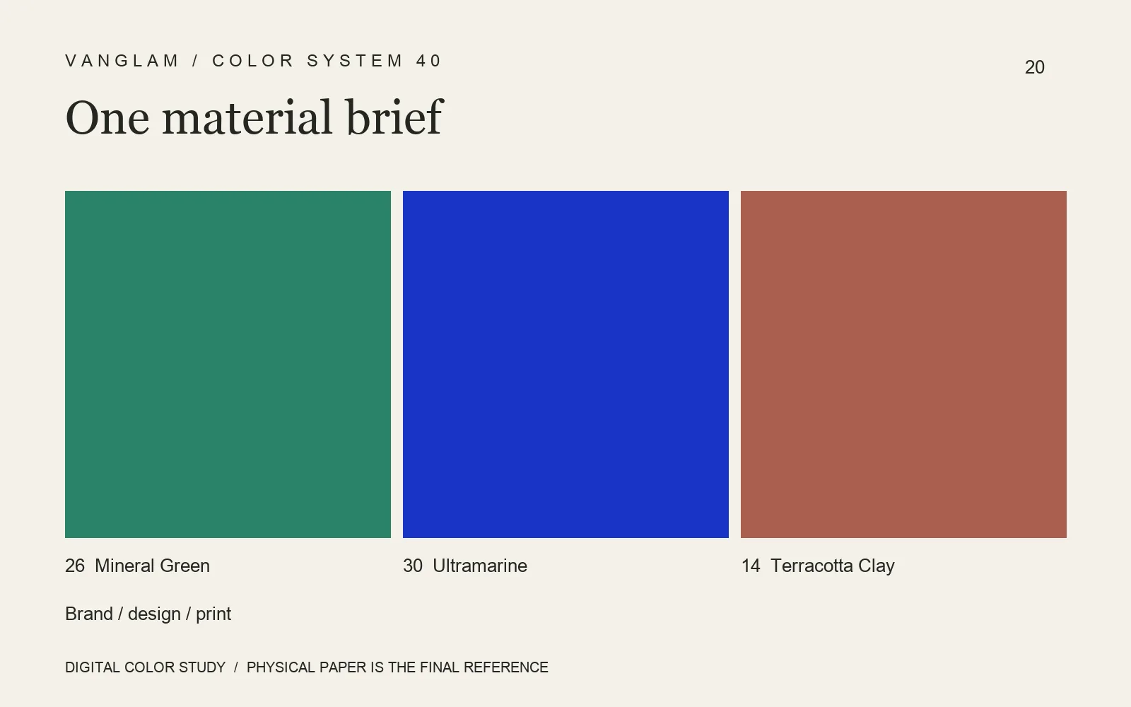One Colored-Paper Brief for the Brand, Designer and Printer